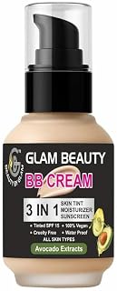 Glam Beauty 3-in-1 BB Cream with Avocado Extracts – SPF 15 Tinted Moisturizer & Skin Tint – Lightweight, Waterproof, Long-... Price In India