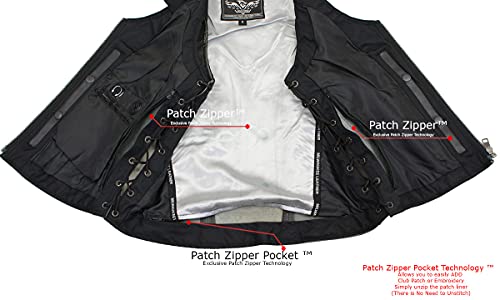 Image of Milwaukee Leather Women's Premium Classic Leather Motorcycle Rider Vest w /Adjustable Side Laces