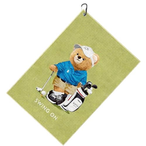 Golf Towel - Cotton 40 x 60 cm | Funny Print Golf Club Cleaning Cloth | Absorbent, Soft Golf Bag, Accessories for Cleaning Iron, Wood and Putters