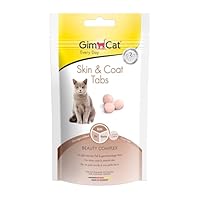 GimCat Skin & Coat Tabs - Funktionaler Katzensnack unterstützt gesundes Fell und Haut - 8er Pack (8 x 40 g)