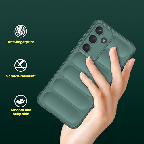 Image of amazon basics Back Case Cover for Samsung Galaxy S25 FE | Compatible for Samsung Galaxy S25 FE Back Cover | Liquid Silicon Magic Case with Camera Protection | Dark Green