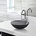 Miligore Modern Glass Vessel Sink - Above Counter Bathroom Vanity Basin Bowl - Gray