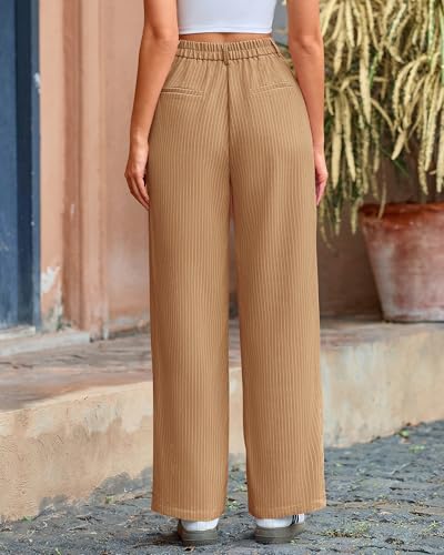 BTFBM Women Striped Dress Pants 2025 Spring Business Casual Outfits Wide Leg Long Palazzo Pants Work Office Trousers3