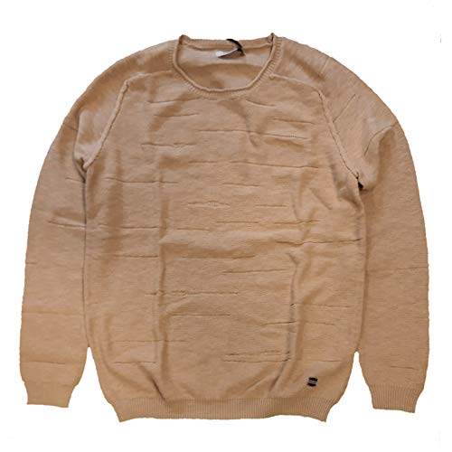 Sweater Gaudì homme pull beige coton col rond vêtement chic