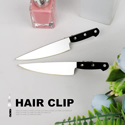 2 Pack Knife Hair Clip Women's Fashion Hair Accessories，Creative Punk Hip Hop Tableware Knife Hair Claw Clips,Mini Knife Hair Clip For Women Girls #TOP5