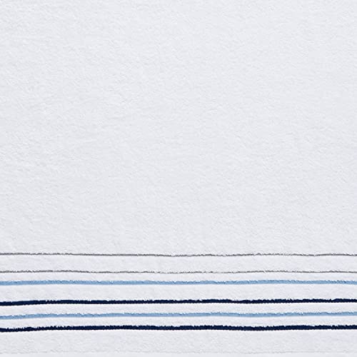 Catherine Lansfield Bathroom Java Stripe 450 gsm Soft & Absorbent Cotton Bath Towel White - Image 2