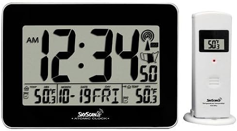 SkyScan Atomic Digital Clock with Indoor and Outdoor Temperature 88909