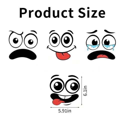 Image of 4Pcs Funny Trash Garbage Can Stickers-6.8in x 8.3in Cute Toilet Lid Decal Sticker,Adhesive Cartoon Expressions Sticker for Kitchen Fridge Bucket,Decorative Wall Stickers Indoor Outdoor,Type C