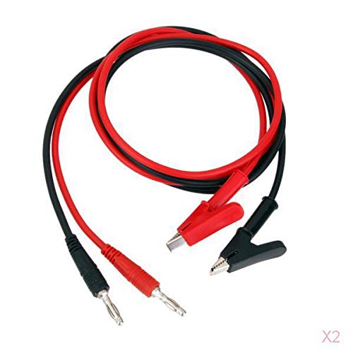 Lyla 2Pairs 15A 4mm Banana Plug to Alligator Clip Clamp Test Probe Cable Lead-image-35