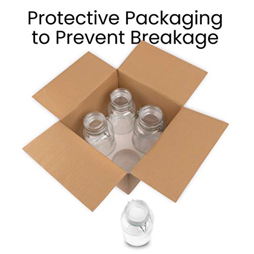 Glass Jars With Airtight Lid | Glass Airtight Food Storage Containers | Clear Leak Proof Rubber Gasket And Clamp Lid [Set Of 4-1 Gallon Jars] #TOP6
