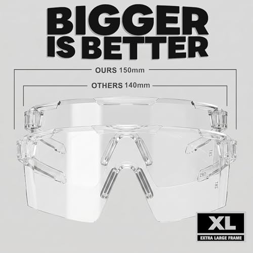 Image of MAXJULI XL Z87 Sunglasses for Big Wide Heads Men TR90 Ultralight UV400 Protection Work Glasses Z8225