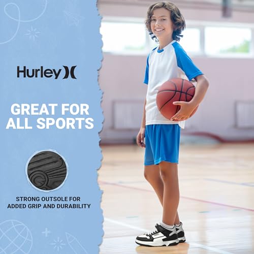 Hurley Kids' Carson High-Top Sneakers with Adjustable Strap, High Top Shoes for Kids, Sturdy Padded High Cut Sneakers for Boys and Girls, Fashionable Basketball Shoes for Kids4