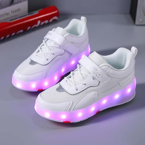 Kids Roller Skating Shoes Casual Walking Shoes Boys Shoes LED Colorful Luminous Shoes USB Charging Detachable Pulleys Suitable for Beginners in roller Skating Sports2