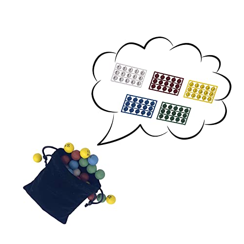 Deluxe Bingo Set -Includes Antique Gold Metal Rotary Cage with Storage Bag,100 Mixed Cards, 600 Colorful Chips,75 Calling Balls,Master Board&2 Velvet Bag for Parties, Classroom, Large Groups – Image 8