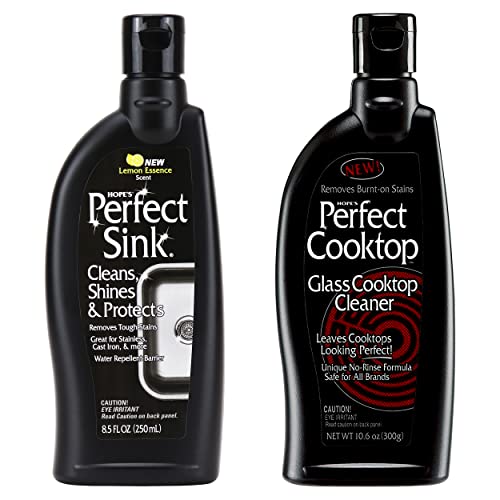 Comparison: Best Cleaner For Black Composite Sink 10 HOPE'S Perfect Sink Cleaner and Polish, 8.5 Fl Oz, and Perfect Cooktop Glass and Ceramic Cleaner, 10.6 Fl Oz, Bundle
