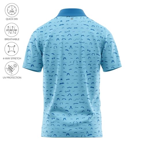 Classic Resort Wear Golf Polo – Tropical Hawaiian Men Performance Short Sleeve Shirt Moisture Dry Fit Casual S Thru 5XL Funny3