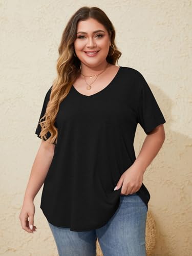 Image of BELAROI Women Plus Size Tops V-Neck Tunics Shirts