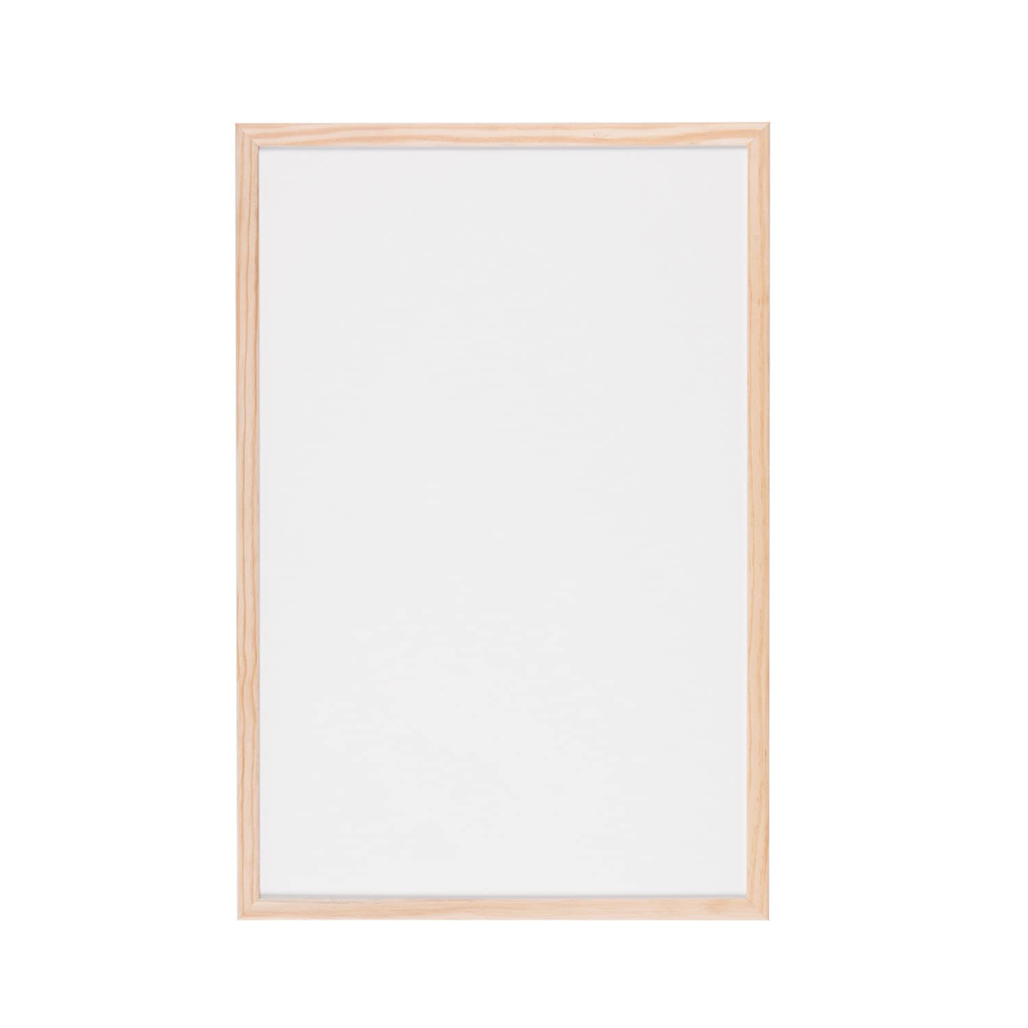 Bi-Joy Lavagna Bianca Non magnetica, Superficie cancellabile a secco, con Cornice in Legno di Pino (80 x 60 cm)