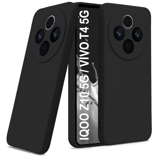 Image of TRUEUPGRADE Compatible for iQOO Z10 5G / Vivo T4 5G Cover Case | Soft Silicon Rubberised Cover |Camera Protection Bump Back Cover (Black)