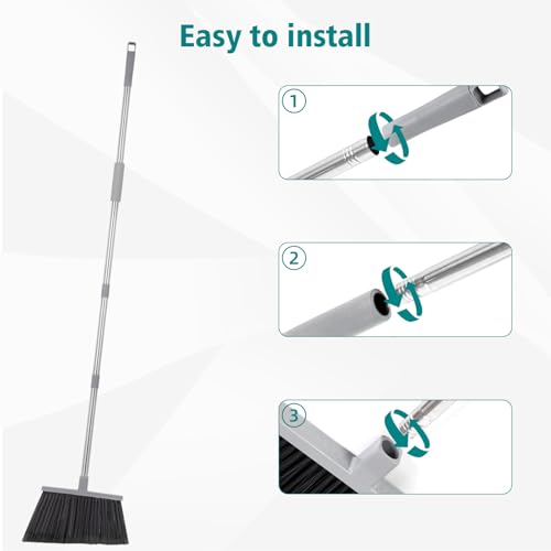 image for PBHEPJ Broom, 4 Pack Outdoor Broom for Floor Cleaning, 58