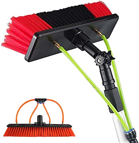 Brosse pour perche de nettoyage de vitres extensible jusqu'à 11M avec jet d'eau