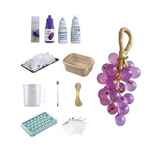 Kit de fabricación de jabón de uva, molde exquisito para hacer jabón hecho a mano, regalo, para principiantes, base de jabones naturales y herramientas, decoración del hogar para regalo