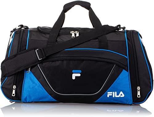 Fila Acer Large Sport Duffel Bag, Black/Blue, One Size
