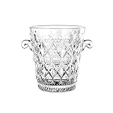 GeRRiT Ice Bucket, ice Bucket Gift Lead-Free Crystal Glass Ice Bucket Small Portable Clear Ice Bucket with Carry Handle Bar Bucket Cocktail Ice Champagne Wine Buckets for Parties