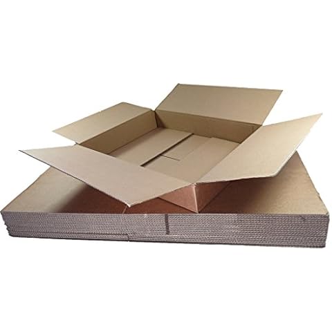 Triplast 442 x 342 x 66mm Large Single Wall 17.5x13.5x2.6" Shipping Mailing Postal Cardboard Boxes (Pack of 10) Cover