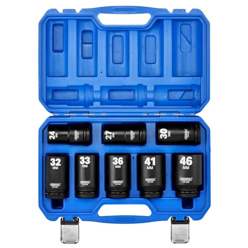 Draper HI-TORQ 8pcs Metric Deep Impact Socket Set, 3/4" Sq. Dr. - 20208-6-Point CR-MO Steel - Image 2