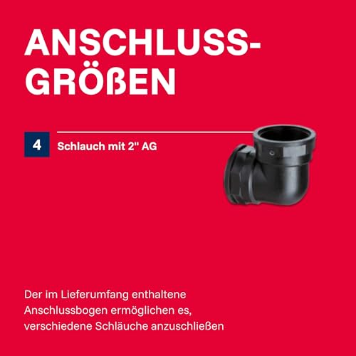 Foto von T.I.P. Schmutzwasser Tauchpumpe - Baupumpe Edelstahl (30.000 l/h Fördermenge, 13m Förderhöhe, 1,3bar Druck, 1.800W, 45mm Korngröße, Waschlauge, heißes Wasser bis 95°C) Extrema 500/13 IX, 30171