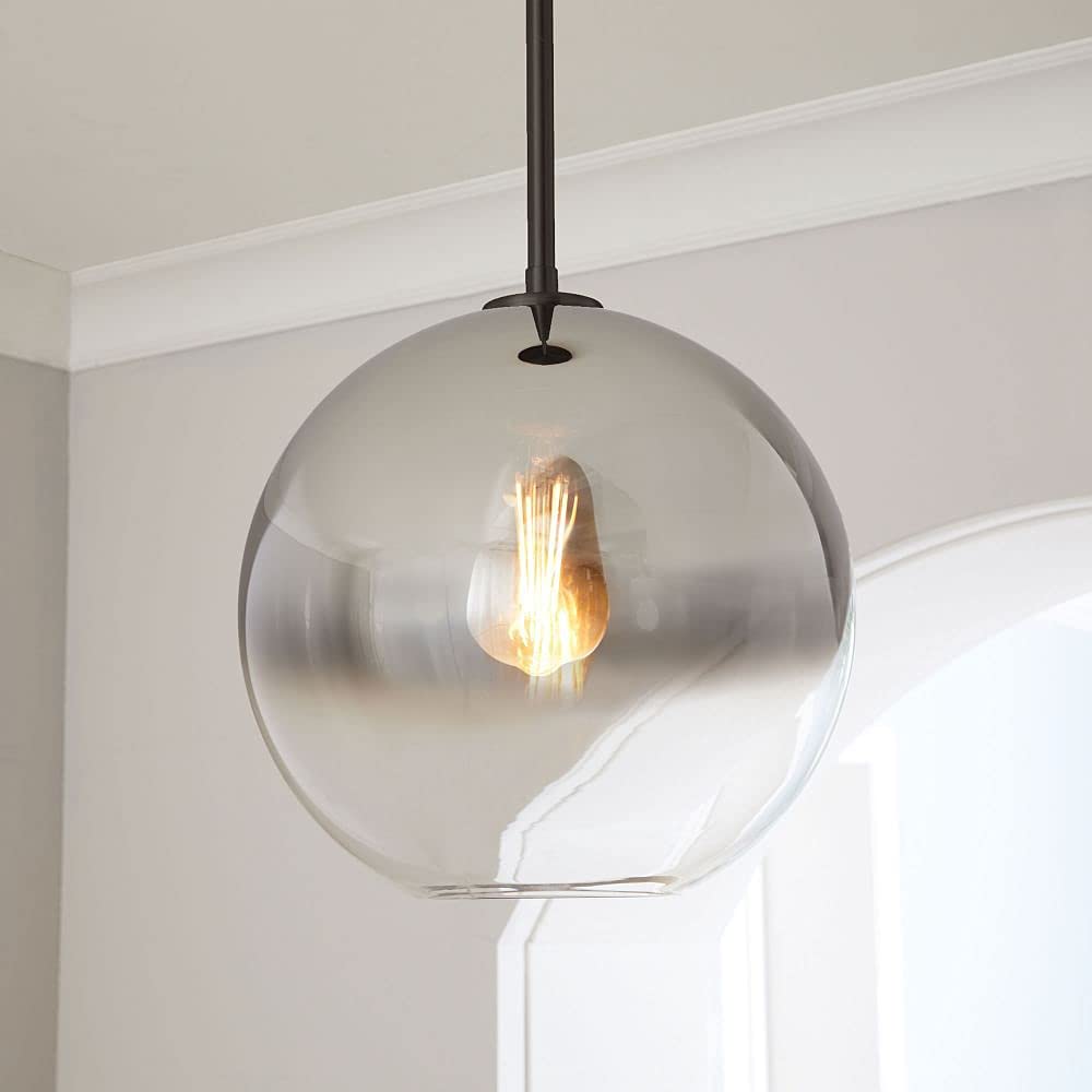 Lumières lustre suspension en verre argent éclairage restaurant moderne - 8