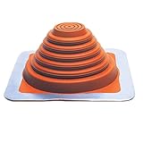 Fasteners Plus ST Fastening #6 Roofjack Square Silicone High Temperature Pipe Flashing Boot (Pipe OD 4-3/4' to 10'), Red