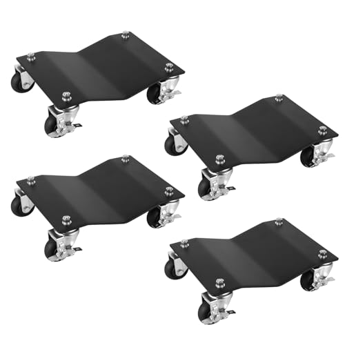 Car Dolly Set of 4, Heavy Duty Wheel Dollies, 10,000 LBS Total Capacity Vehicle Dolly with Rotating Wheels for Moving Vehicles, Trailers, Motorcycles,