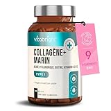 Collagène Marin et Acide Hyaluronique 2450 mg | Peptide de Collagene Marin Gelules + Vitamine C, E, B2, Zinc | Complément Alimentaire Peau, Cheveux, Articulations | VitaBright Collagene Hydrolysé