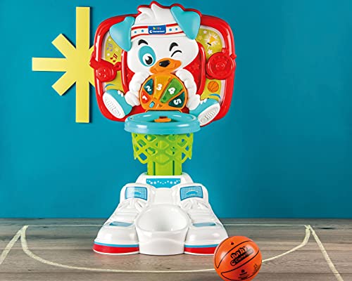 Clementoni Baby 1,2,3 Canestro Basket, Giocattolo Elettronico Con Luci E Suoni Bambini 18+ Mesi, Impara Numeri E Colori E Sviluppa La Motricità, Palla Inclusa, Made In Italy, Lingua Italiana, 17437 - 2