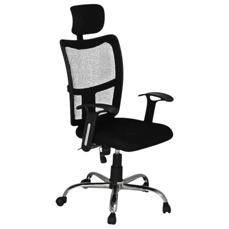 Image of Ergonomic High Back Mesh Office Chair with Adjustable Headrest & Lumbar Support, Executive Computer Desk Chair with Armrests, Swivel Rolling Chair for Home Office