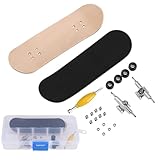 Mini -Finger -Skateboard, Holzfingerbrett Maple Holzlegierung Fingerboard Skate -Kit mit Schachtel für Erwachsene und Kinder (Schwarz)