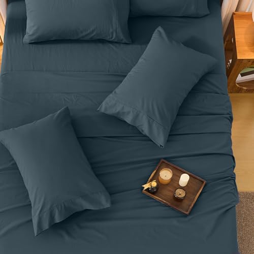 Image of Bedlifes 100% French Linen Cal King Bedding Set - 18-24 inch Extra Deep, 6Pcs | Soft & Durable, Breathable & Cooling, Flax Linen Sheet, OEKO-TEX Certified, Moisture Wicking, Easy Care, Machine Washable