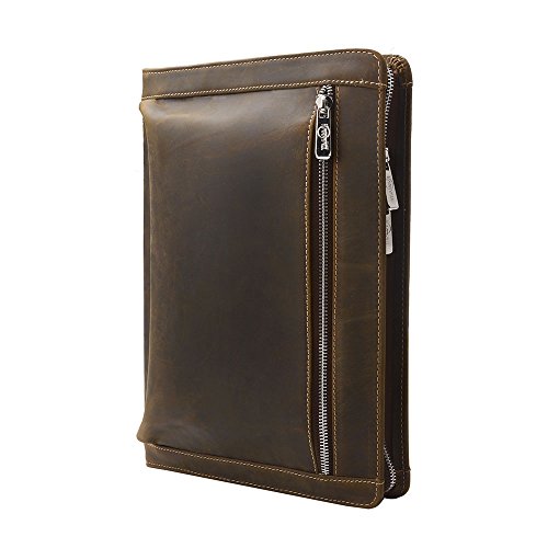 Icarryall Vintage Crazy-Horse Portfolio Organizer Padfolio Compact Case For 9.7 Inch Ipad Pro, Letter (A4) Paper #TOP4