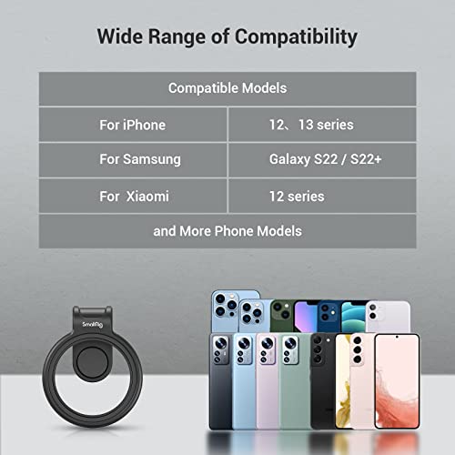 Image of SmallRig Filter Clip for iPhone 12 /13 Series, 52 mm Magnetic Filter Clamp Cellphone Filter Adapter for Samsung Galaxy S22 / S22+, for Huawei Mate 40 / P40 Pro Work with External Filters -3845