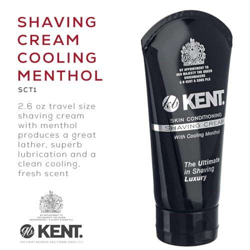 Image of Kent SCT1 Shaving Cream Tube for Smooth Cooling Menthol Shave Cream, No More Nicks, Cuts or Razor Burn, Perfect Size for Travel or Home, Great for Sensitive Skin and all Skin Types