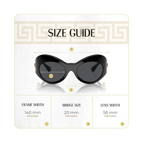 Versace VE4462 Oval Sunglasses for Women +BUNDLE with ACCESSORY EYEWEAR KIT4