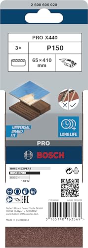 Bandes abrasives set de 3 pièces 65 x 410 mm 150 - vue 3