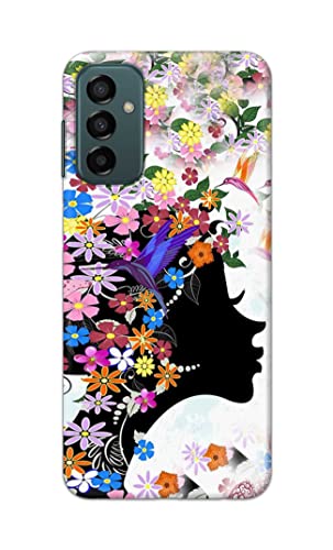 Image of Printed Hard Back Cover Case for Samsung Galaxy F23 5G | Samsung Galaxy M23 5G Back Cover (Floral Hairstyle Girl) -1803