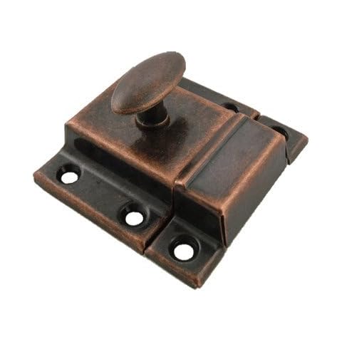 Cabinet Door Latch - Latch with Catch for Cabinet, Cupboard & Other Furniture (Antique Copper) Cover