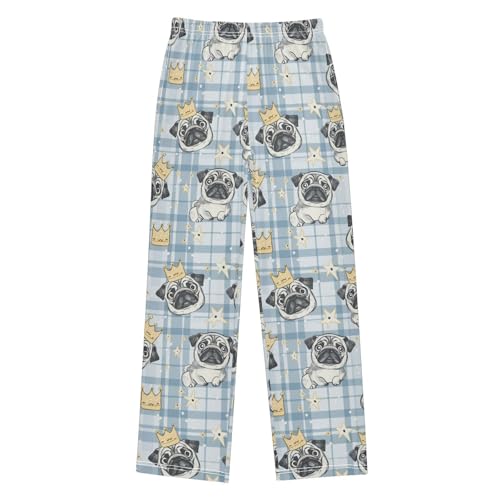 Pajama Bottoms, Pattern with Puppy Pugs Pajamas Pant Lounge Wear Sleep Long Pants Casual Sleepwear Pjs