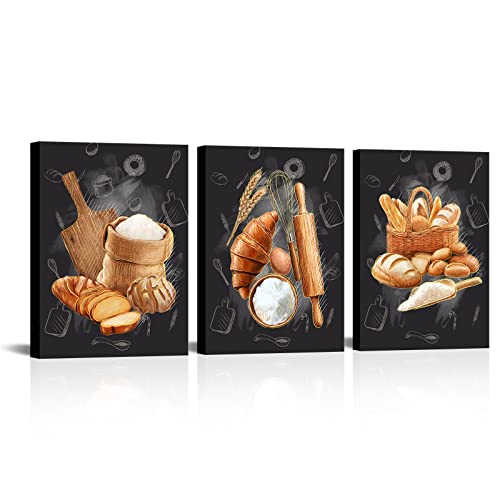 DuoBaorom Kitchen Wall Art Baking Food for Bakery House Cafe Dinning Room Decor 12 x16