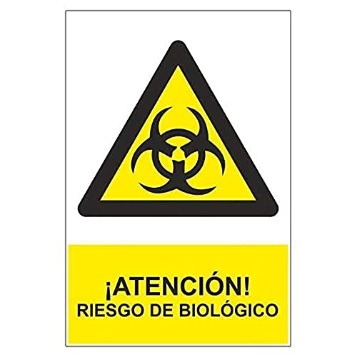 Normaluz Rd30017 - Señal ¡Atención! Riesgo De Biológico Pvc Glasspack 0,7 Mm 21X30 Cm