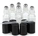 6, Clear, Mini (Approximately 4 ml, 1/8 fl. oz) Glass Roll-on Bottles with Stainless Steel Roller Balls - .5 ml Dropper Included